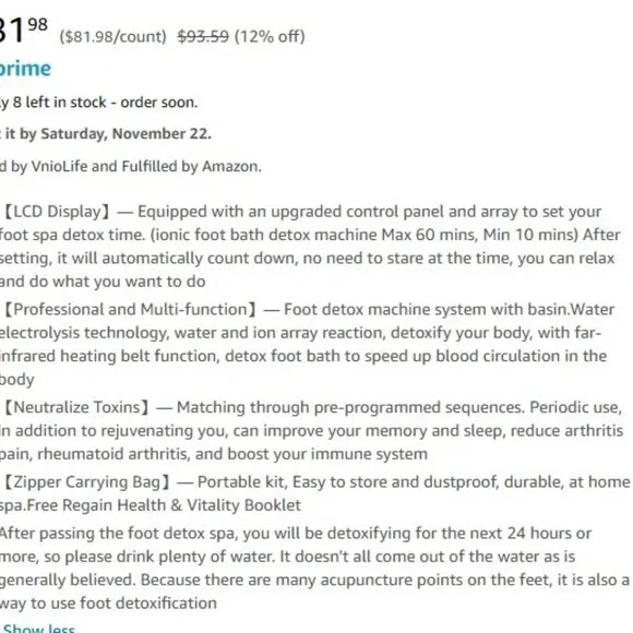 Ionic Foot Bath Spa- VnioLife - Picture 8 of 9